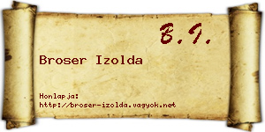 Broser Izolda névjegykártya